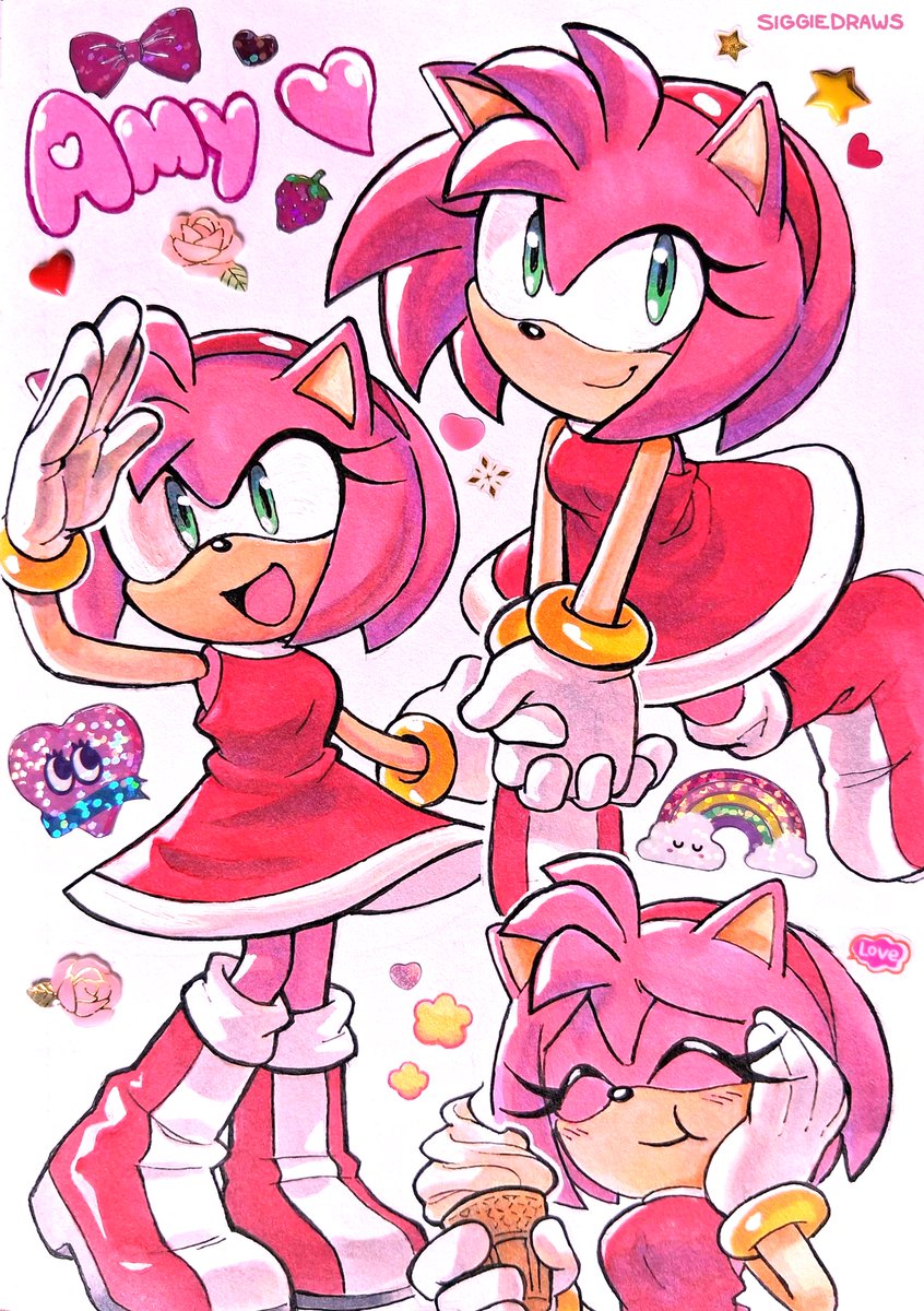 SiggieDraws's tweet image. AMY 💗 ROUGE 💎 BLAZE 🔥