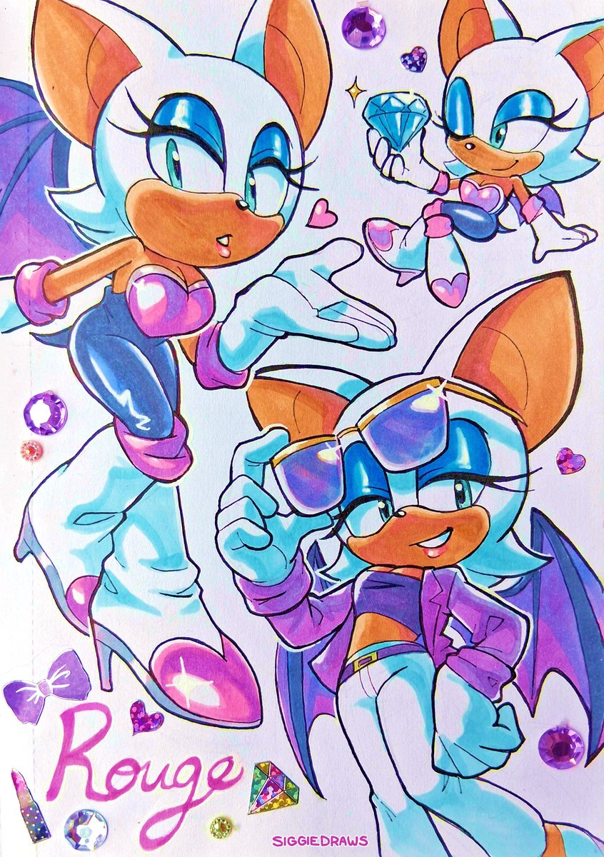 SiggieDraws's tweet image. AMY 💗 ROUGE 💎 BLAZE 🔥