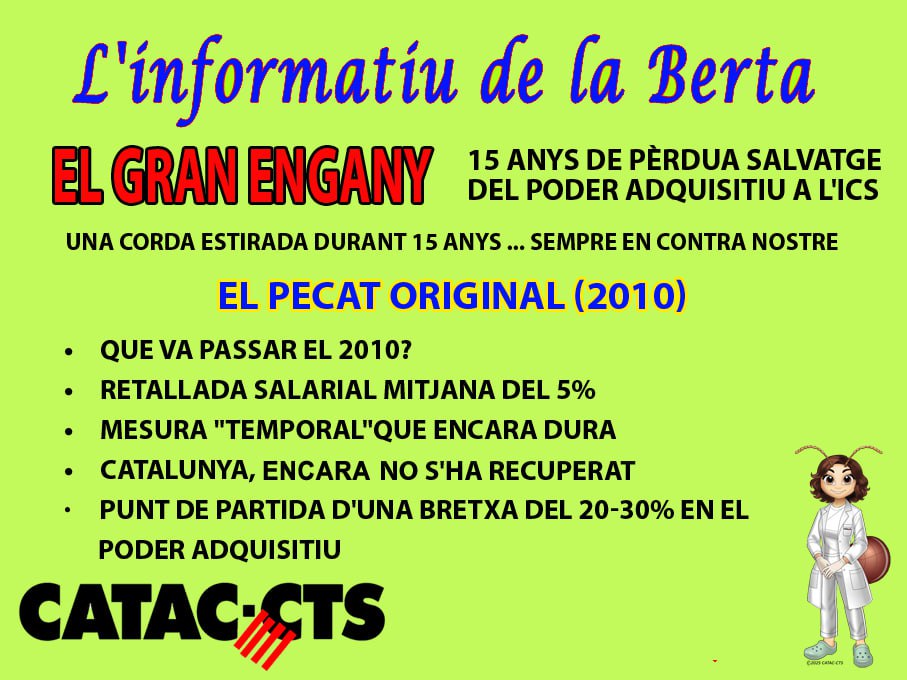 El Pecat Original
📉 2010: El punt d’inflexió que ho va canviar tot.  
Una retallada salarial mitjana del 5% que havia de ser temporal… però que encara dura.  
No s’ha revertit.  
Així va començar una bretxa del 20–30% en el nostre poder adquisitiu.  
🔴 No és història antiga.