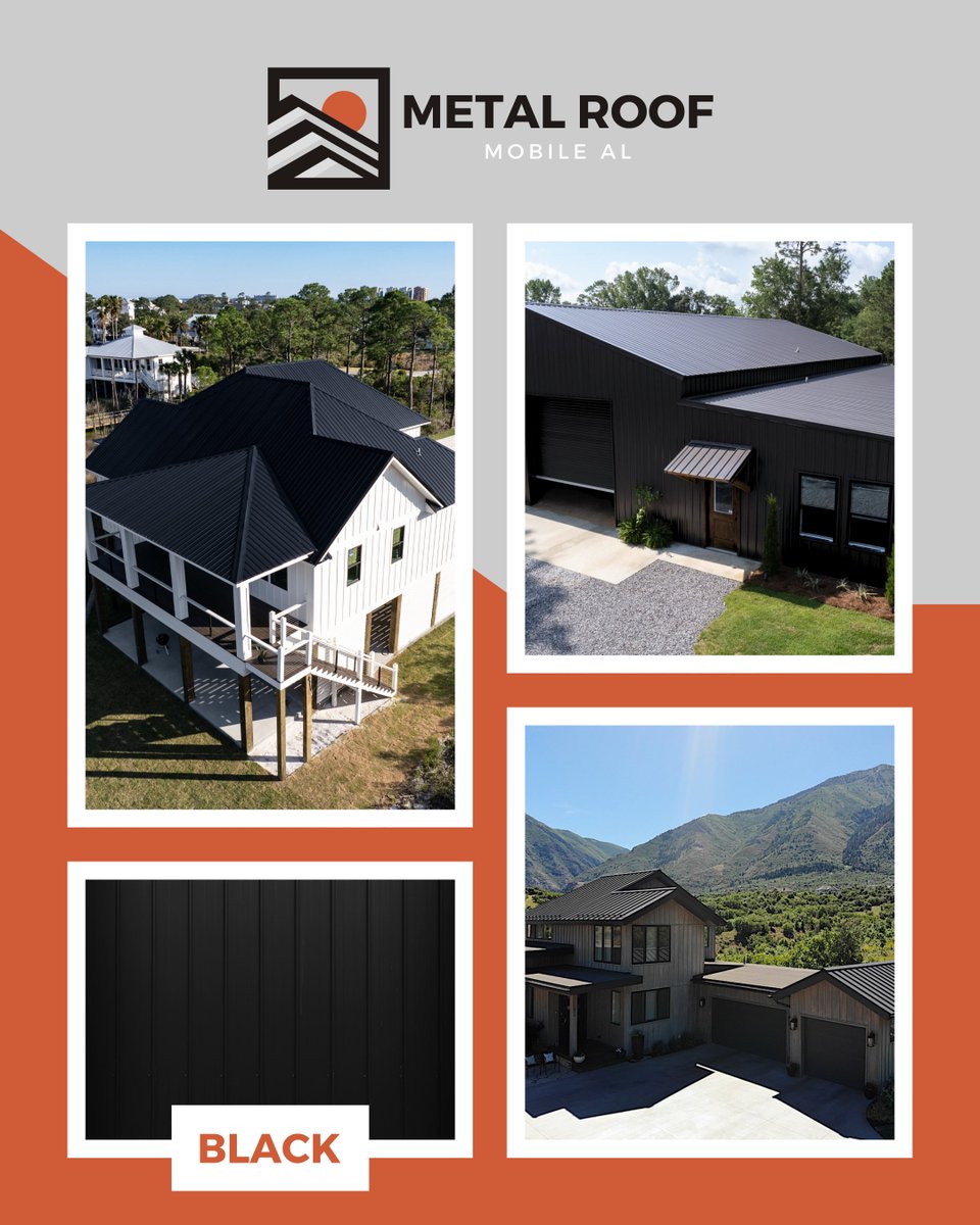 MetalR92309's tweet photo. Sleek. Strong. Timeless. 🖤

A black metal roof makes a bold statement while delivering unmatched durability and long-term protection.

Designed to stand up to the elements and elevate your home’s curb appeal for decades to come.

#MetalRoofMobileAL #MetalRoof #RoofInspo #Roofing https://t.co/O6D0pWf7Gl