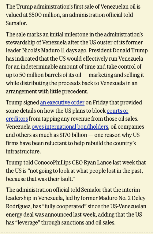 semaforben's tweet image. .@ShelbyTalcott scoop: The US is now in the VZ oil business, and operating it in part out of a bank account in Qatar