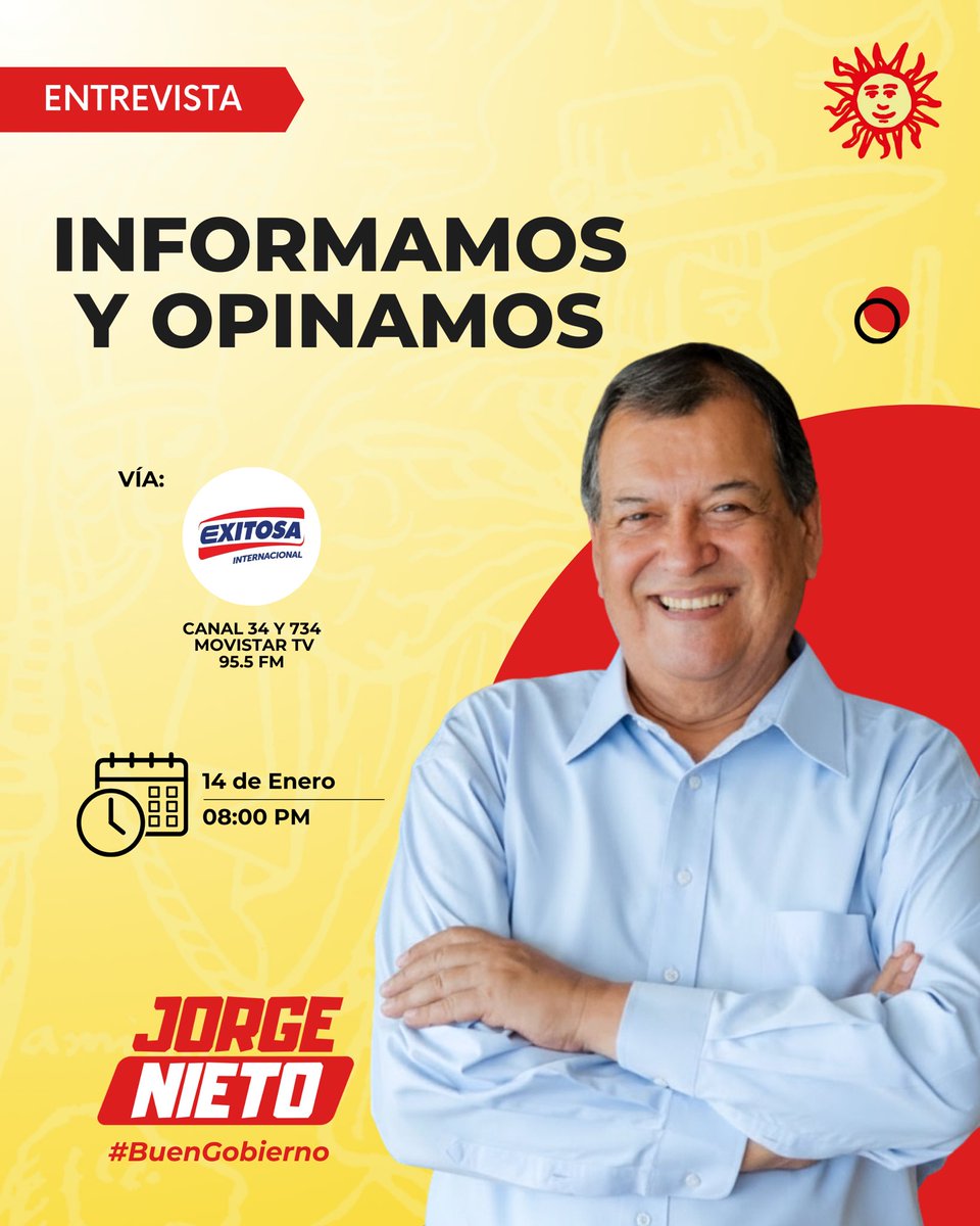 #Entrevista 🎙️ Hoy en la noche estaré en Exitosa hablando de la coyuntura política nacional.

!Los invito a sintonizar!

#BuenGobierno #GobernarEsUnir