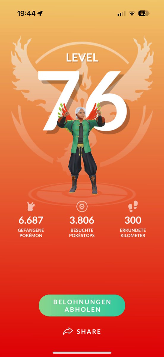 prjctrnnng's tweet image. Almost 7 weeks in and I just hit Level 76 ✅

Just playing regularly and enjoying the game 🙂

Am I late to Level 80? 🤭

#PokemonGO #Level76