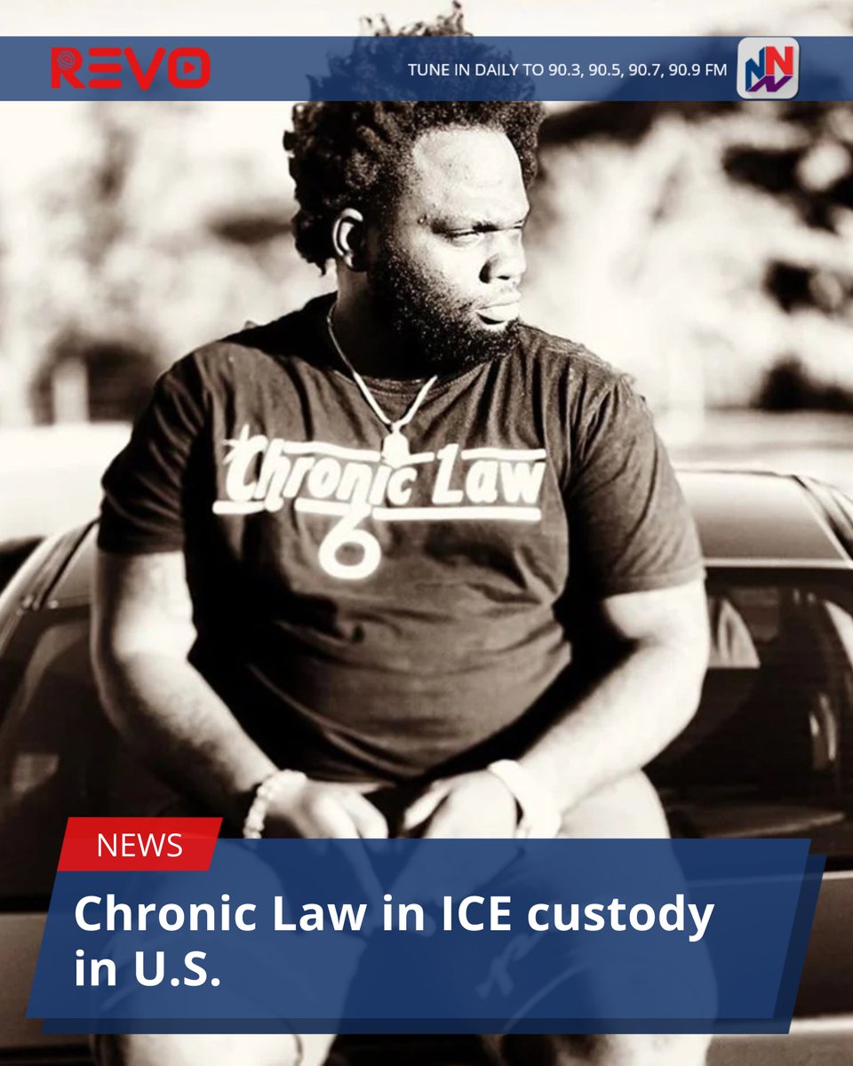 Nationwide Online understands that dancehall entertainer Chronic Law has been detained by US Immigration and Customs Enforcement, ICE.

The entertainer was detained on Tuesday.

READ MORE HERE: revonews.ai/news/chronic-l…
