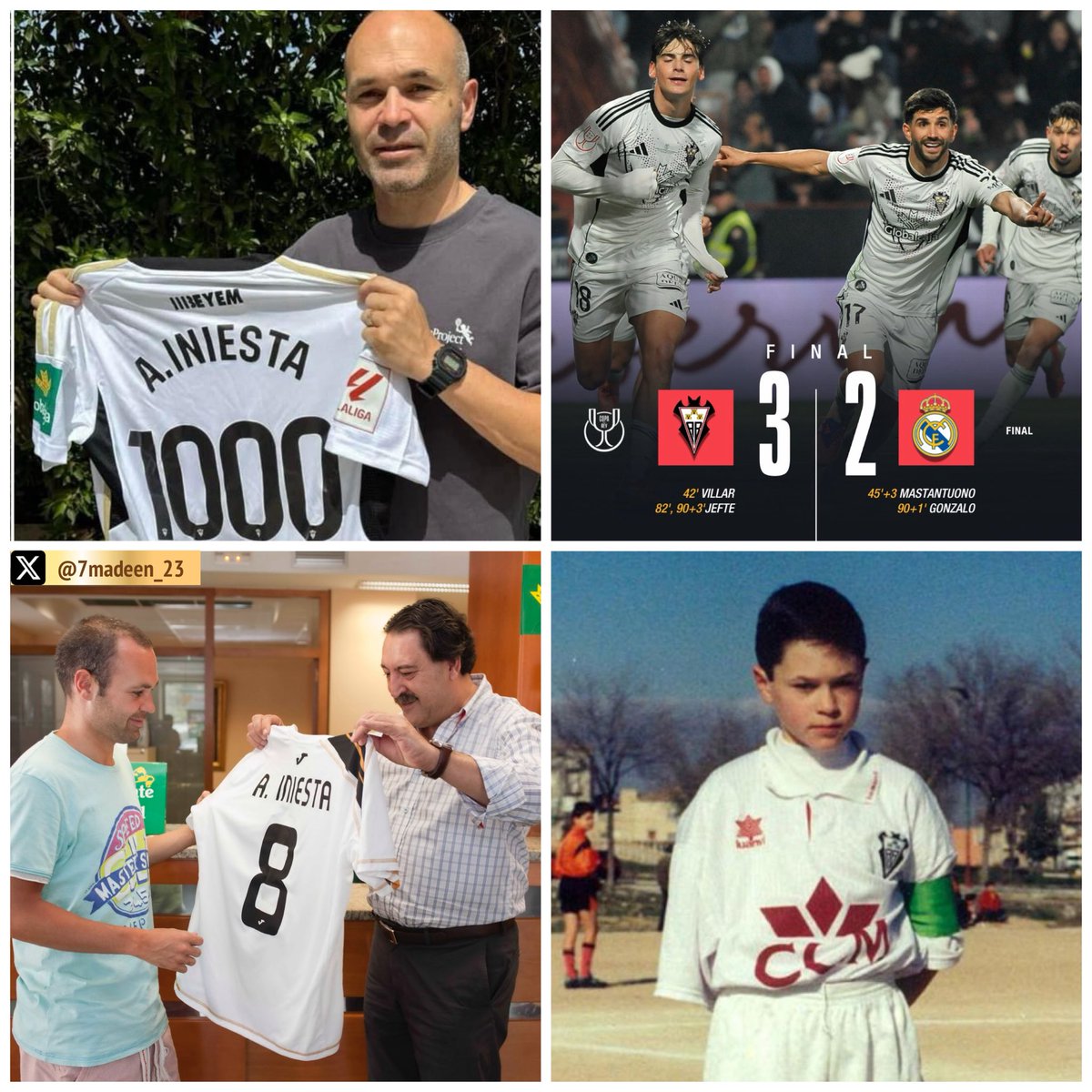 الباسيتي فريق المدينة اللي اشتق اسمها من اللغة العربية حيث يعني (البسيط) في ليلة مش بسيطة أبداً 😁💚

فريق طفولة إنييستا ، واللي استثمر فيهم نصف مليون في 2011 ثم أقرضهم في 2013 ربع مليون لإنقاذهم من الإفلاس حتى بات أحد أحد المستثمرين فيه 🤝

خلف كل قصة خروج (برشلونة) يا مدريد 💔