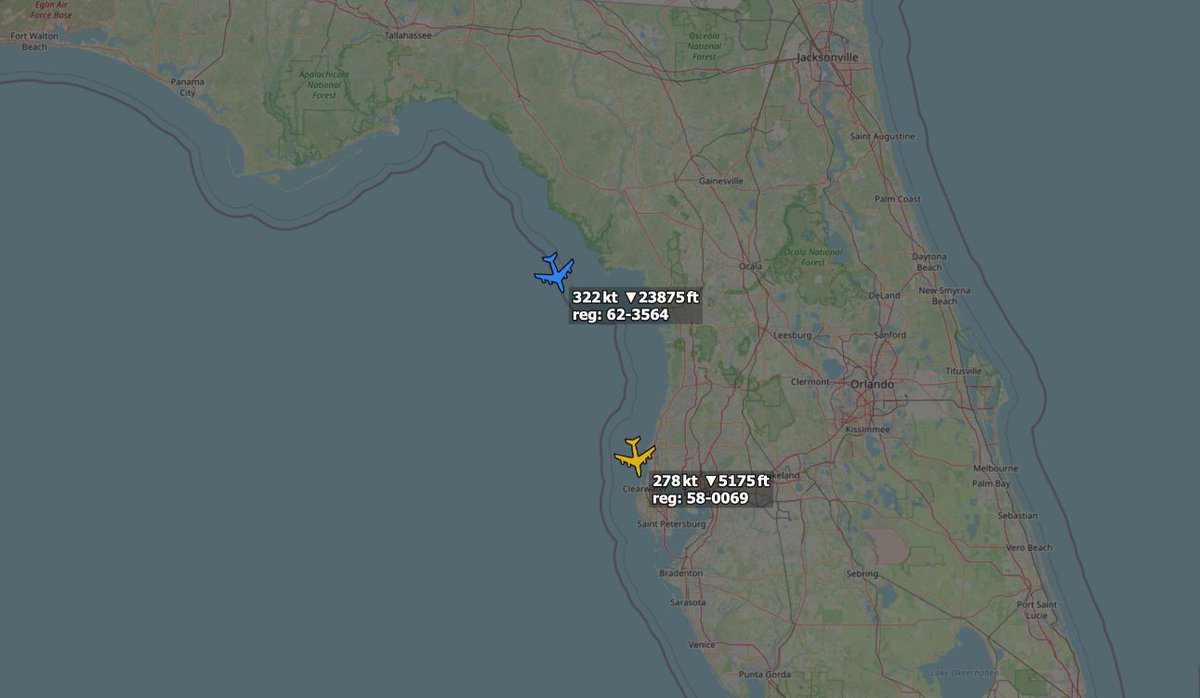 ArmchairAdml's tweet photo. #USAF United States Air Force

Boeing KC-135 Stratotanker 3x
#AE04F6 58-0069 - ADLAY 13
#AE0242 58-0065 - ADLAY 12
#AE07BC 62-3564 - ADLAY 11

Three KC-135s from MacDill AFB departed earlier on a possible 2nd Bomb Wing support mission. 

No B-52s from Barksdale appeared with the tankers on ADS-B, so the receivers are still unknown. ADLAY flight has now returned to MacDill AFB.

Currently there is nothing to suggest their receivers have travelled overseas.