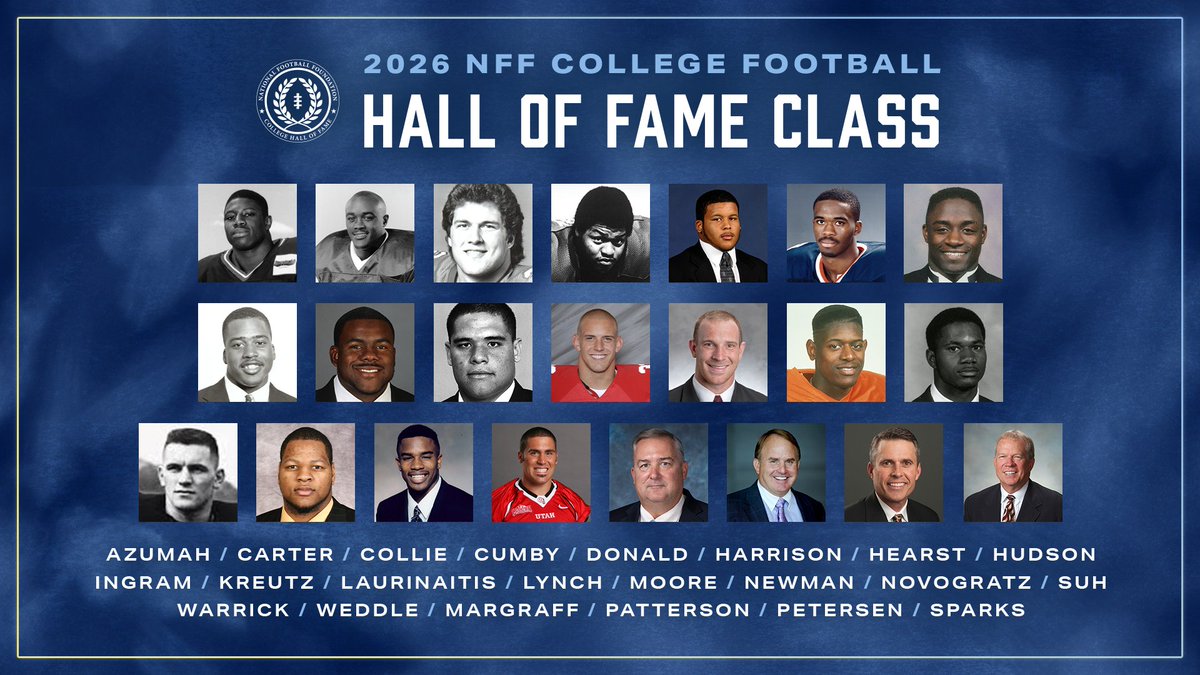 NFFNetwork's tweet image. Introducing the 2026 NFF College Football Hall of Fame Class!

🔗: bit.ly/4pybGIZ