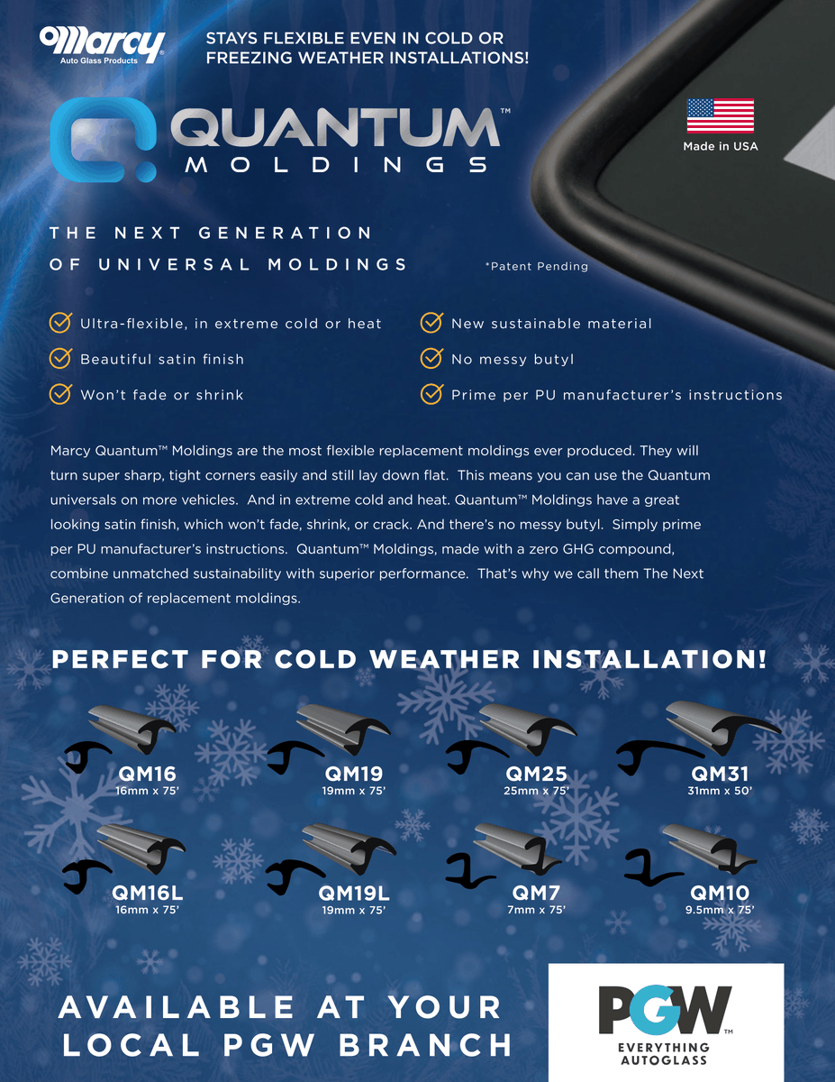 The Marcy Quantum™ Moldings are the most flexible replacement moldings ever produced. Whether you’re dealing with sharp curves or tight corners, Quantum™ lays down flat every time. 

Shop Marcy Quantum™ Moldings at buypgwautoglass.com Today!

#FlexibleMoldings #AutoGlass