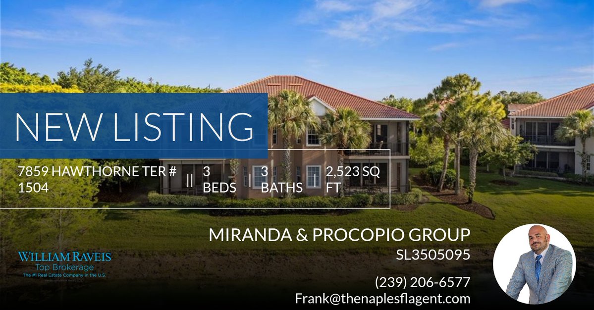 NaplesProcopio's tweet image. 📍 New Listing 📍 Take a look at this fantastic new property that just hit the market located at 7859 Hawthorne Ter # 1504 in Naples. Reach out here or at (239) 206-6577 for more information homeforsale.at/7859_HAWTHORNE…