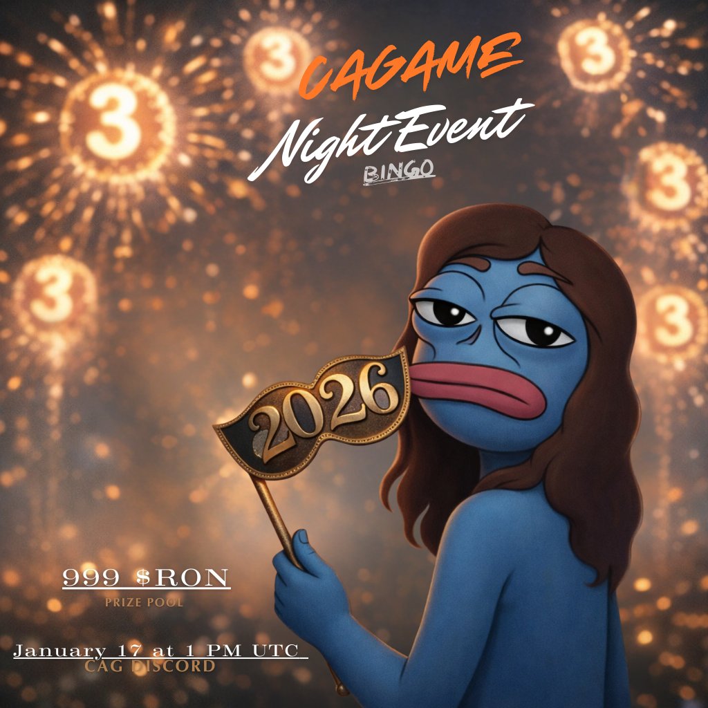 Kick off 2026 with the first game night of the year! 🟦✨

🗓 Jan 17 | 1 PM UTC in CAG Discord: discord.gg/cuteasiangirl
🎲 Prize Pool: 999 $RON 💰

How to Join the Fun:

✅ Hold at least 333,333 $CAG (to get the 'CAGamer' role on Discord)
✅ Be in our Discord on event day!

💡