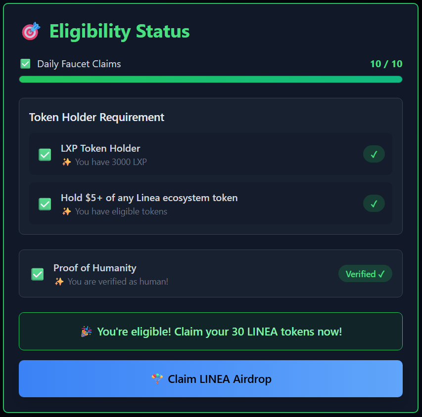 Aladdin_BX's tweet photo. From now on, you can get a daily gas refund in the form of $LINEA if you used the faucet

-> luckyea . fun / airdrop

To prevent sybils from claiming, you must hold LXP or $5 of any Linea ecosystem tokens, including all memes (FOXY, CROAK, TBAG, DTC, etc.)

Follow @Luckyeafun https://t.co/UR2PFyzyBv