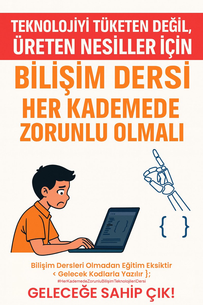 Oyunu kurallarına göre oynamak değil, yeni oyunlar kurmak önemli. Bunu öğretmek için #BTSınıfıBuradaNormNerede #HerSınıfaBilişimDersi
<a href="/mebyegitek/">Yenilik ve Eğitim Teknolojileri Genel Müdürlüğü</a>
<a href="/mebpgm/">Personel Genel Müdürlüğü</a>