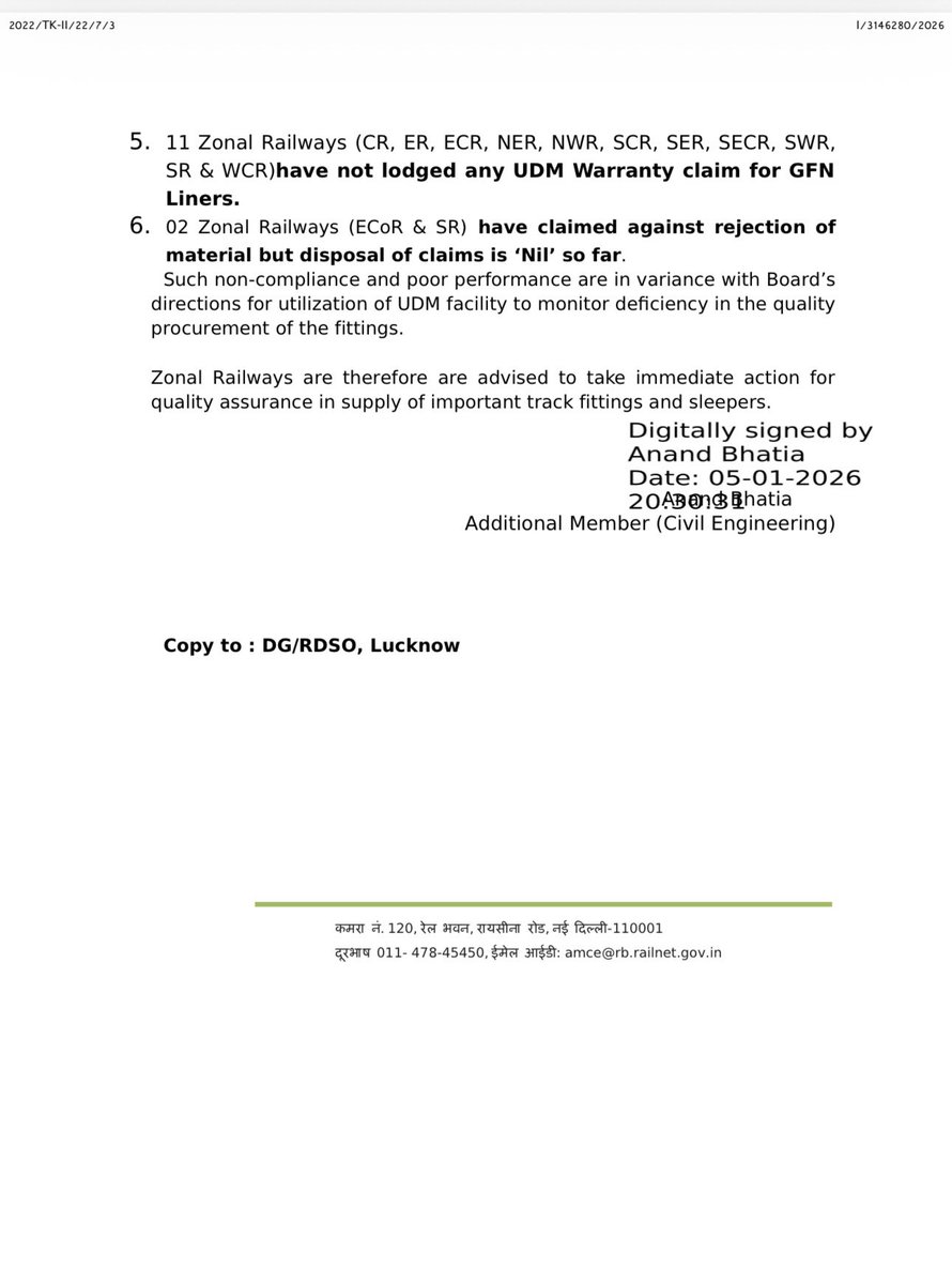 Railwhispers's tweet photo. All this is being done allegedly on the instructions of #EDTM/Railway Board &amp; #EDTK-II/RDSO.

This letter is clearly &amp; categorically mentioned that Railway has issues with only 4 items where the #IRS condition of #contract are applicable to all contracts including, Sleeper, CMS.. https://t.co/Bq8eo4PpoV