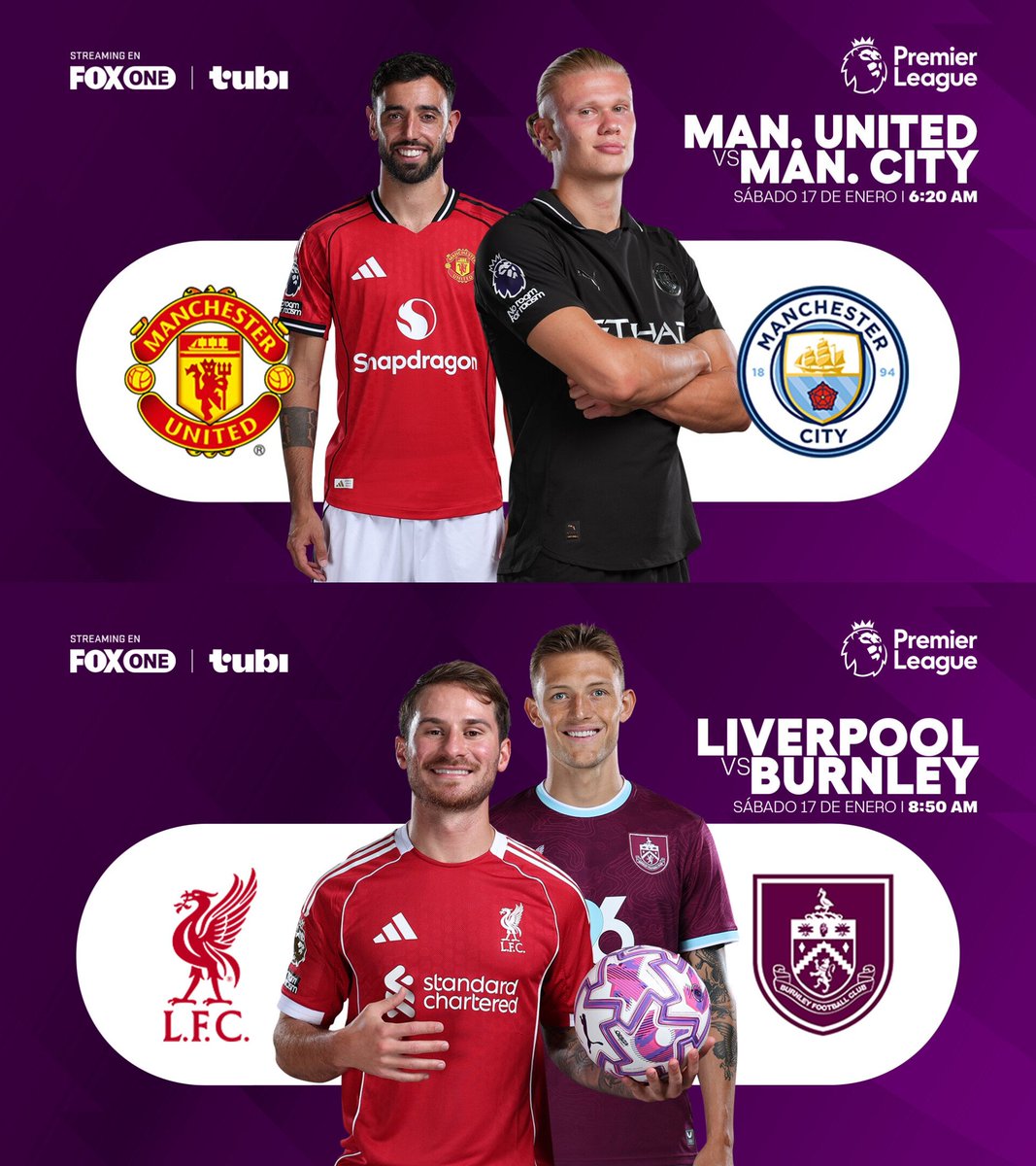 PlatinumSportMX's tweet photo. ¡DOBLE CARTELERA DE PREMIER EN TUBI!

FOX transmitirá el Derbi de Manchester y el partido Liverpool vs. Burnley en México a través de su plataforma de streaming gratuita, Tubi. https://t.co/JCL3mmb2Wb