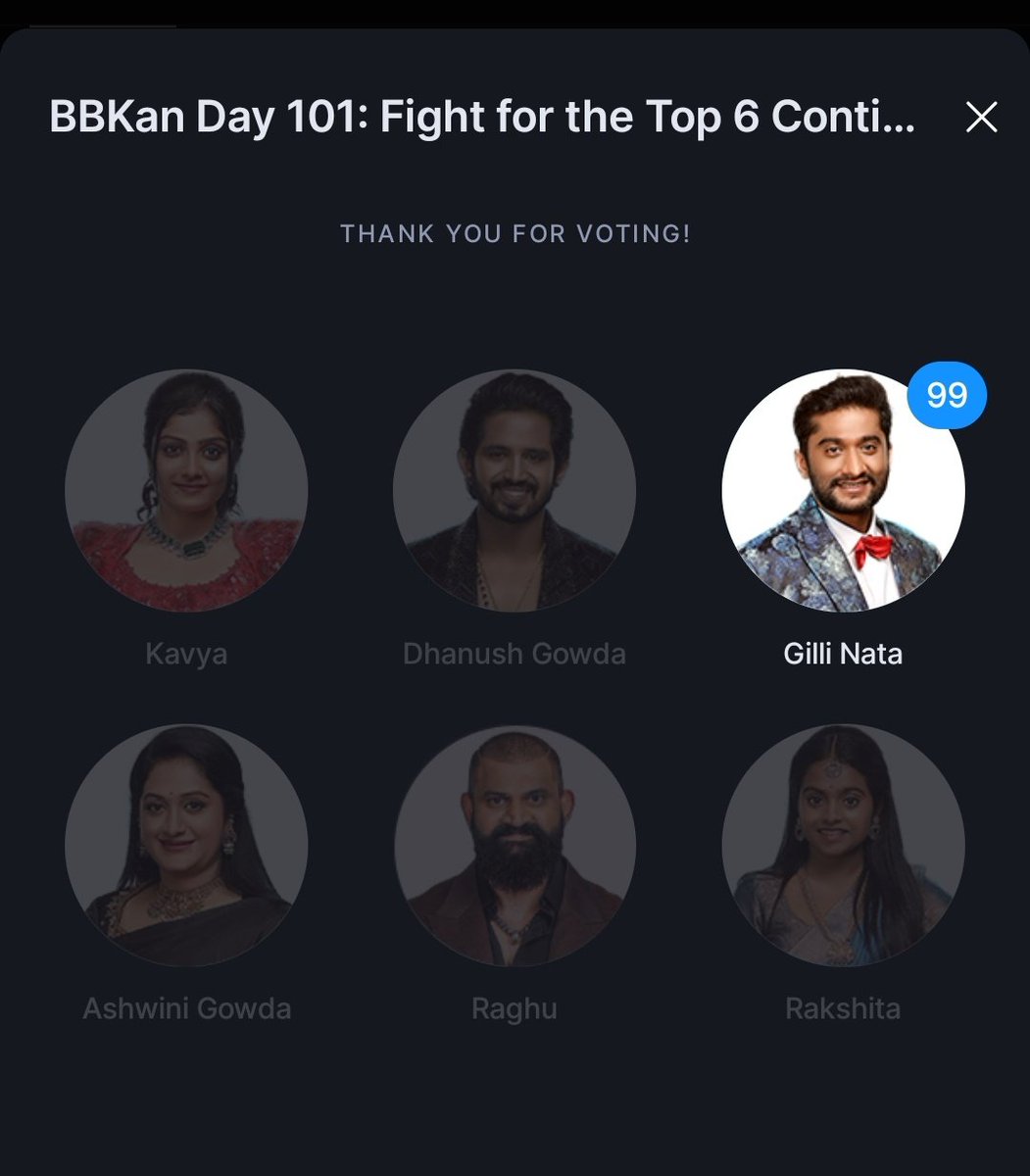 Patil_tweetss's tweet photo. Done my voting for Gilli nata ✅
10 Id's 990 votes
#Gilli #VoteforGilli #BBK12 https://t.co/43nBlNaXHn
