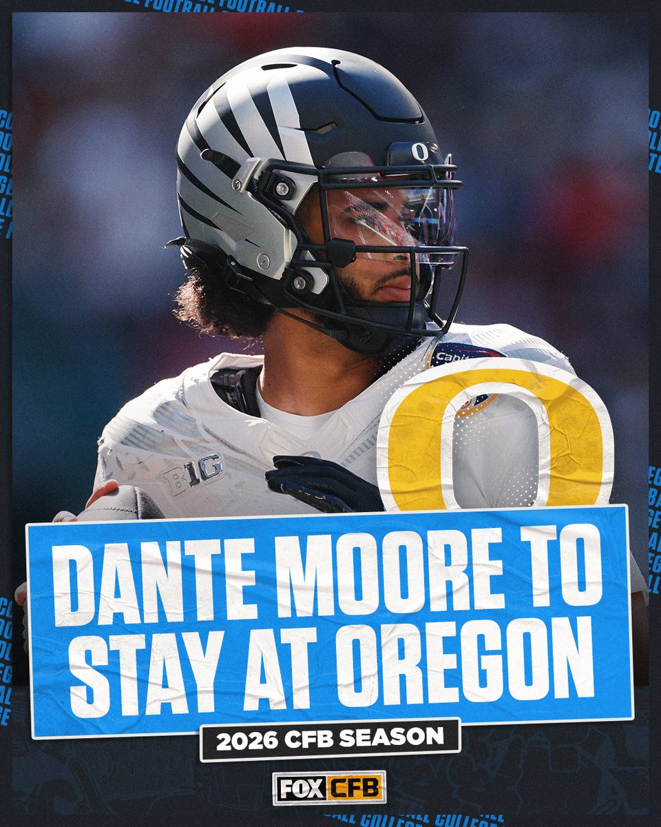 Dante Moore announced his decision to remain at Oregon for the 2026 CFB season.

Nebraska QB transfer Dylan Raiola will sit behind Moore.