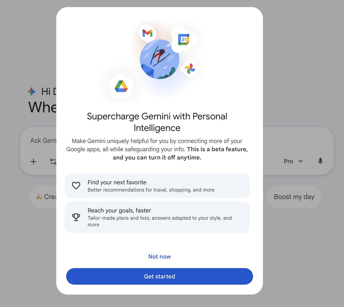 diegocabezas01's tweet image. Gemini Personal Intelligence started to roll out already!