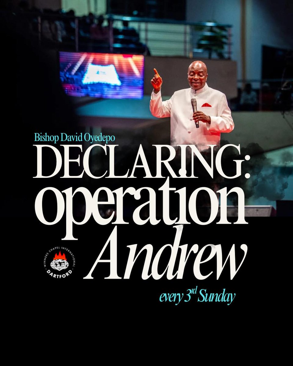 winnersdartford's tweet image. This Sunday is declared operation Andrew Sunday by our Bishop David Oyedepo
So don't come empty handed this Sunday

Come with your family, friends, contacts and converts  to church this sunday service times 7am, 9:15am &amp;amp; 11:30am @winnersdartford
#Beblessed
#operationAndrew