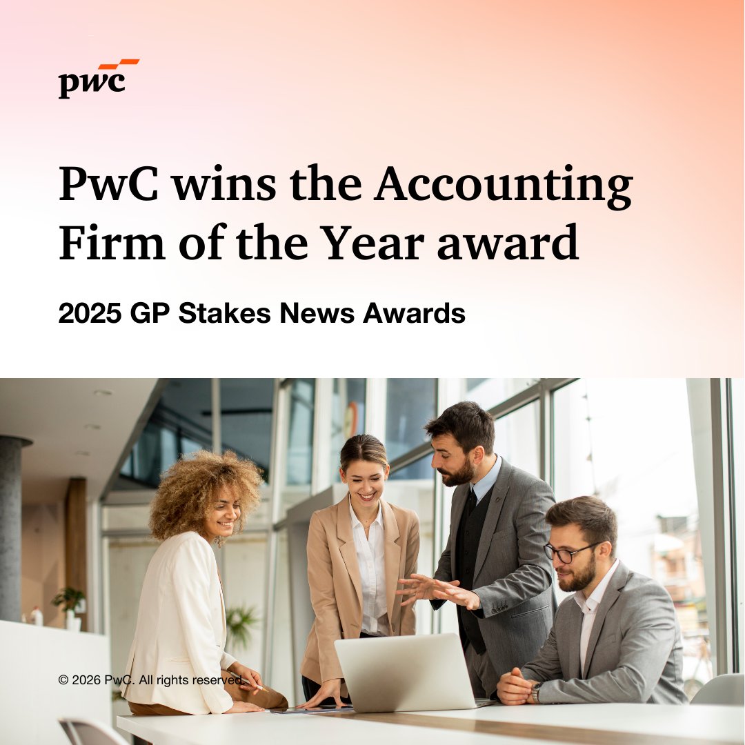 Proud to share that PwC has been named Accounting Firm of the Year at the 2025 GP Stakes News Awards.
This recognition reflects the strength of our people, our focus on quality, and the trust we build every day. Grateful to be part of a firm that keeps raising the bar.