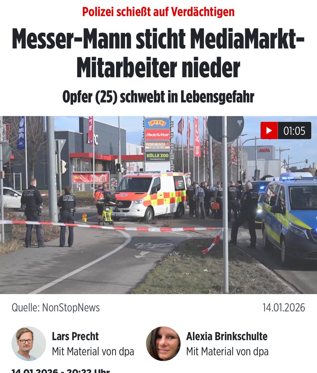 Der Täter ist aus Eritrea. Einem Land, was auch immer wieder Attentäter hervorbringt. Der Mann wurde erst im Dezember aus der Haft entlassen. Er saß wegen Gewaltdelikten im Gefängnis. 

Wie landet der wieder auf deutschen Straßen? In jedem verfickten Land wird ein ausländischer