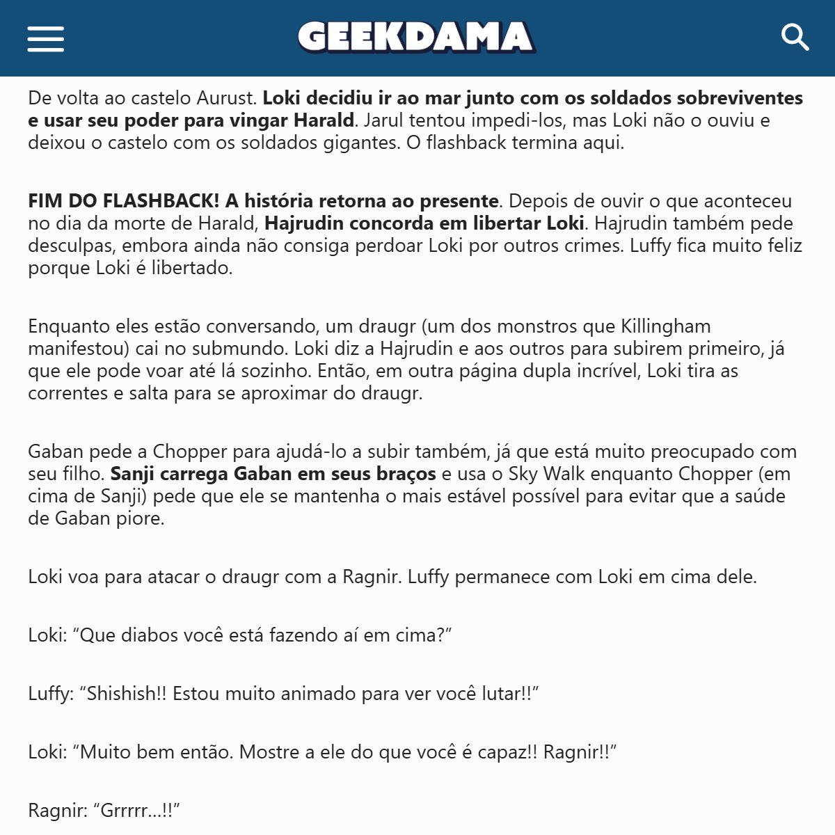 🚨🚨 SPOILERS COMPLETOS!! Imagina o nível que Harald ficaria se tivesse comido a fruta do Loki 😱

O mangá tem previsão de lançamento oficial no domingo (18) no aplicativo Manga Plus.

#ONEPIECE1171
