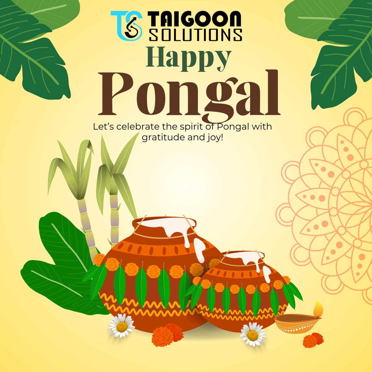 Taigoonsolution's tweet photo. This Pongal, we harvest success through teamwork, innovation, and commitment to excellence.

Taigoon Solutions — Empowering Businesses with Next-Generation Web Solutions.

#taigoonsolutions #HappyPongal #TechInnovation #CultureofJOY #itlife #festiveatwork https://t.co/gNbPaORaMY