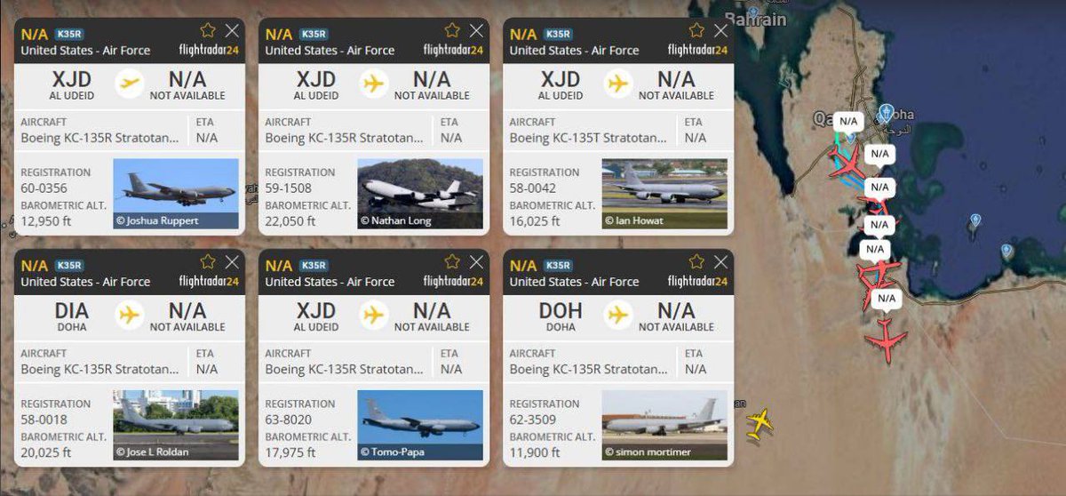 Osint613's tweet photo. 5 KC-135 departed Al Udeid Air Base

@Philipp27960841 https://t.co/90uwU1anHs