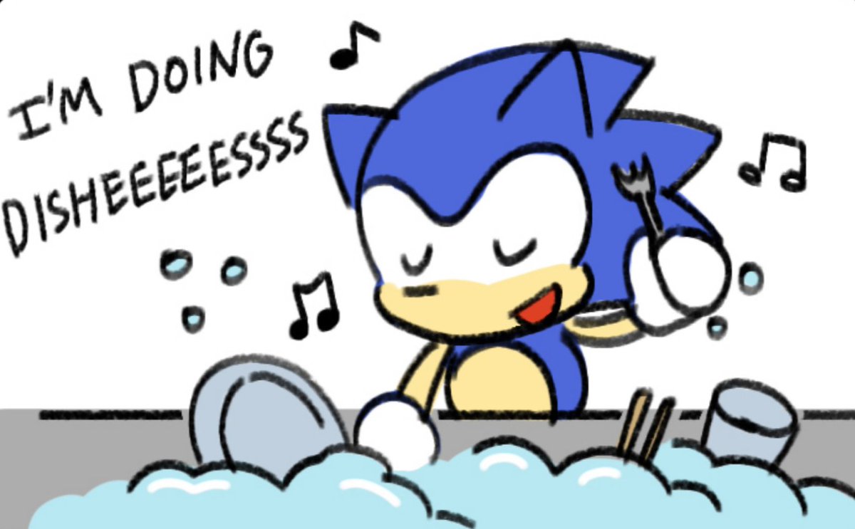 whisperwoIf's tweet image. the thought of sonic singing whilst doing the dishes is the cutest thing ever 🥹🥹🥹🥹
