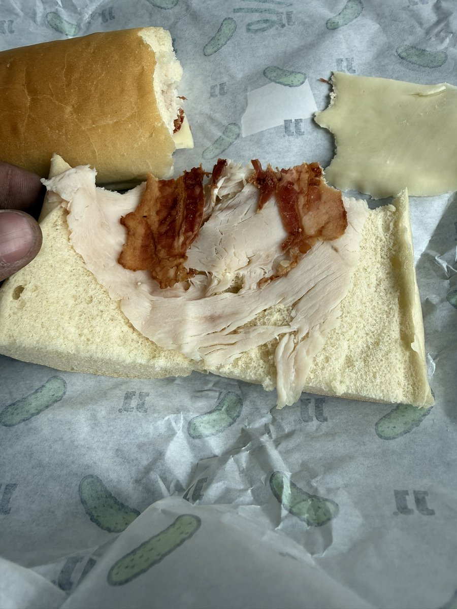 terp216's tweet photo. @jimmyjohns what is this one piece of turkey $40 bucks for three sandwiches wth https://t.co/1B5gNNR7Zm