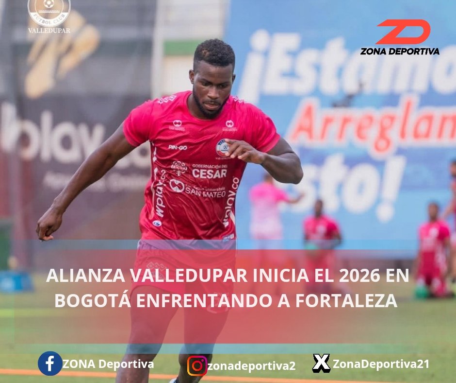 Alianza Valledupar iniciará su camino en la temporada 2026 este viernes 16 de enero en Bogotá, cuando enfrente a Fortaleza por la primera fecha de la Liga Betpley 2026 I en el estadio Metropolitano de Techo...
Noticia completa 👇 
facebook.com/share/p/1C361S…