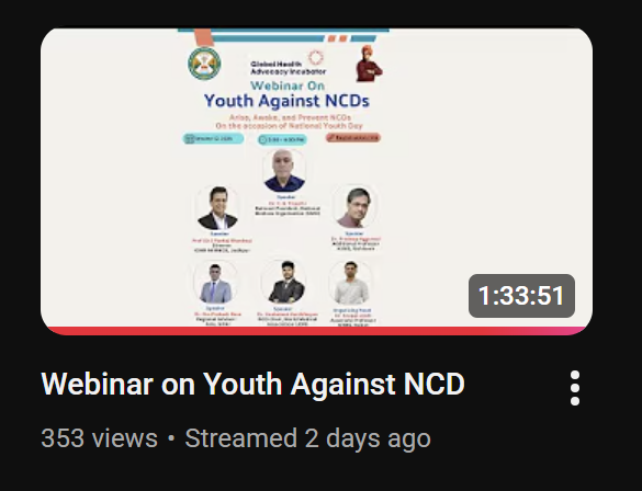 Proud to organise the webinar Youth Against NCDs: Arise, Awake, and Prevent NCDs.