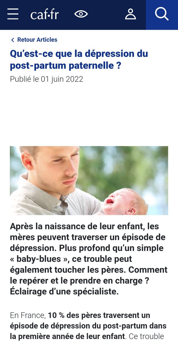 amenesthetes's tweet image. Je t'aime beaucoup Juliette mais le terme de "post-partum paternel" existe en psychologie, ça désigne tout simplement le fait de tomber dans une dépression engendrée par la naissance et le bouleversement de la parentalité.