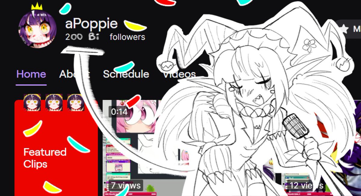 aPoppie_'s tweet photo. IT HAPPENED. 🧨💥

THANK YOU SO MUCH FOR 200 BI FOLLOWERS ON TWITCH TV DOT COM, I COULDN'T HAVE DONE IT WITHOUT YOU!!! 

I'd like to thank my Mother for birthing me and my lovely, mentally sane Spektators who deposit endless meaningful hours of their lives into giving me trillions of delicious dollars, we are on the road for the next milestone, and I can guarantee you all there are A BUNCH of exciting things I'm working on for your enjoyment!!!! 

THANK YOU² !!!!!!!!!!! 

The Best and Only,
Poppie Poppin' Poppers Pandemonium Party Pop Playtime Punk Pun Puppet Princess The Clown of the Crown III da Silva. 🎈