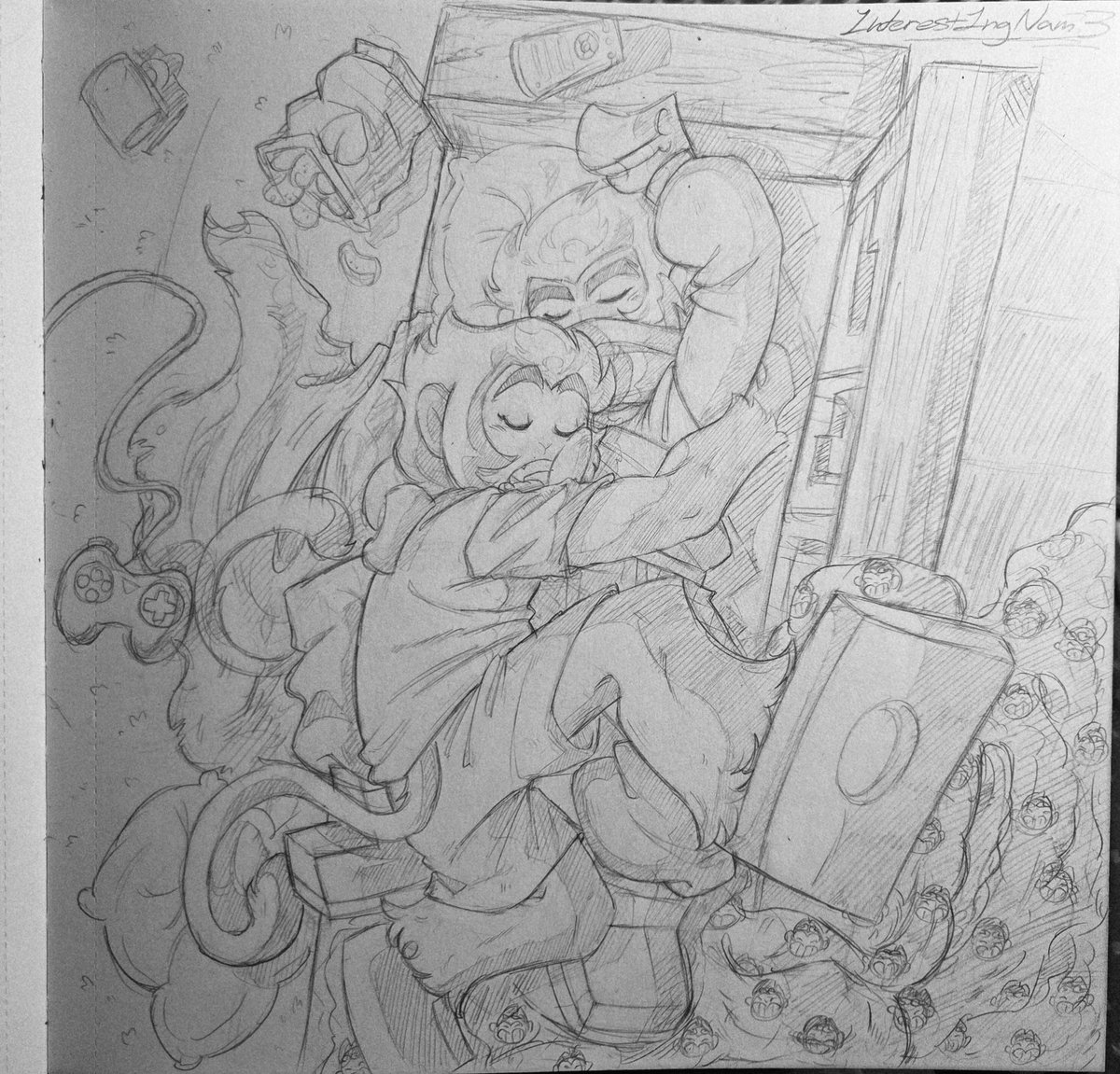 the wait is over, <a href="/sleepy_m0nkey/">Waga</a>!
This monster ate two erasers of mine lol. hope you enjoy! And thanks again for the request! :) Side note: macaque is wearing ear plugs (you can't see em) because you know wukong 100% snores, cmon 🤣 #shadowpeach #LEGOmonkiekid #LMKfanart