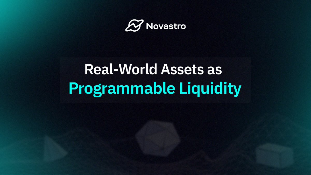Novastro_xyz's tweet photo. Real-World Assets become programmable liquidity only when they can move through on-chain systems with the same flexibility as capital, while still being backed by real cashflows. Tokenization changes the format, not the behavior. What matters is whether the asset can be allocated, routed, rebalanced, and risk-managed based on measurable inputs.

Without programmability, RWAs remain static exposure. With it, they become active liquidity.

Novastro treats RWAs as dynamic building blocks inside a yield system, not long-term holdings.