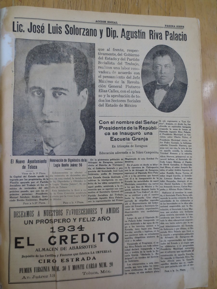 #EraseUnaVez
que un periódico circulaba por las calles, casas y  oficinas gubernamentales de <a href="/TolucalaBella/">tolucalabella</a> allá por el año de 1934. Hoy algunas de esas historias locales de actores ya desaparecidos esperan en una biblioteca pública ser conocidas por lectores inquietos o curiosos
