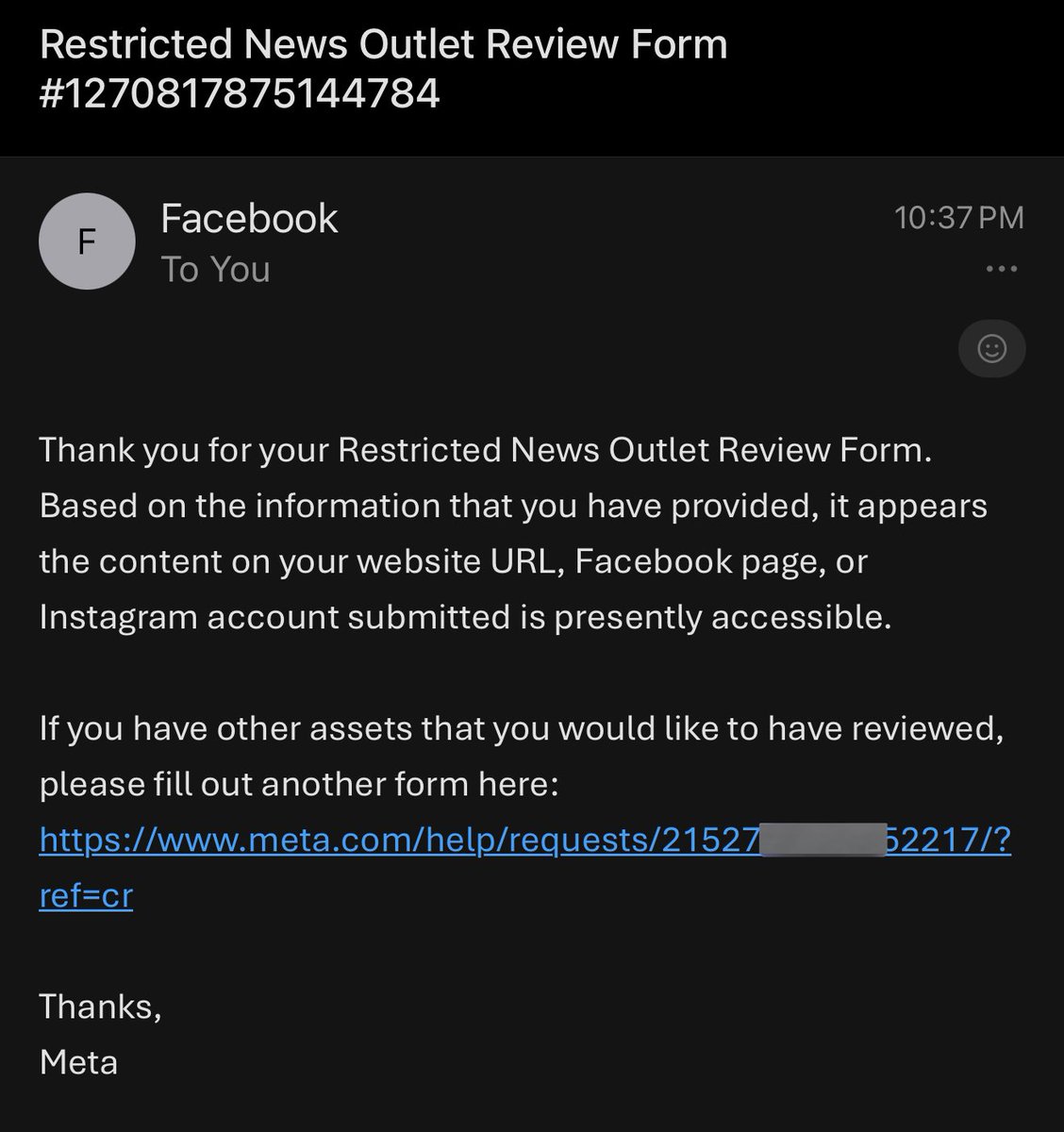 Meta blocked my personal Instagram account last night “in response to Canadian government legislation.”

For years, Meta has been blocking accounts suspected of sharing Canadian news content with Canadians to circumvent the government’s attempt to force them to share revenue with