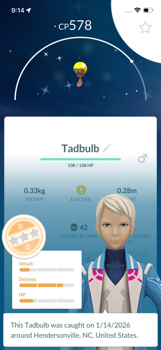 NotAdamDavis's tweet image. Shiny Tadbulb house spawn! #ShinyPokemon #PokemonGO