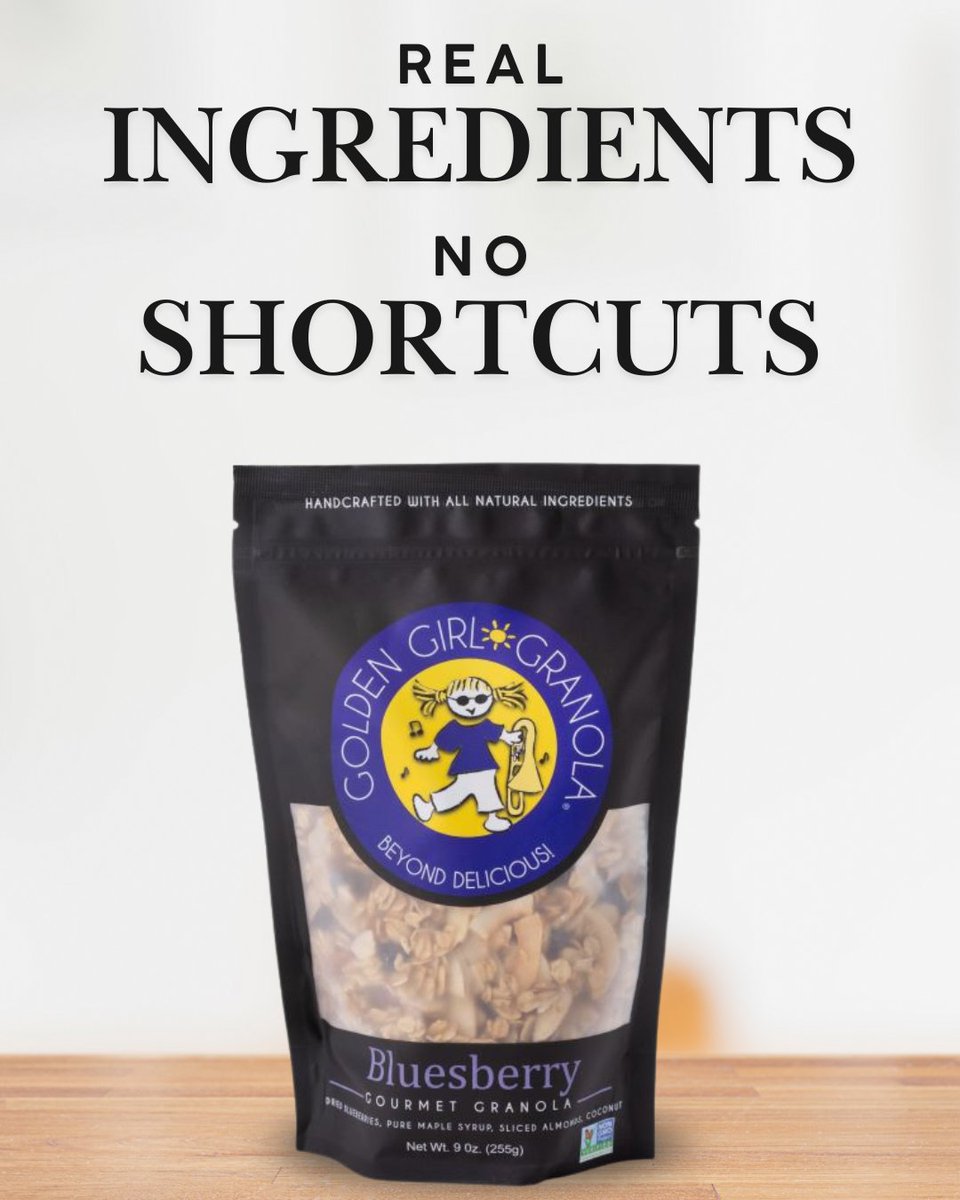 GoGoldenGirl's tweet image. Real Ingredients, Real Good. No fillers. No fakes. No shortcuts. Golden Girl Granolas are made with whole-grain oats, nuts, fruit, honey or true maple syrup, and real chocolate — the way granola should be. Your body (and taste buds) will thank you. #BeyondDelicious