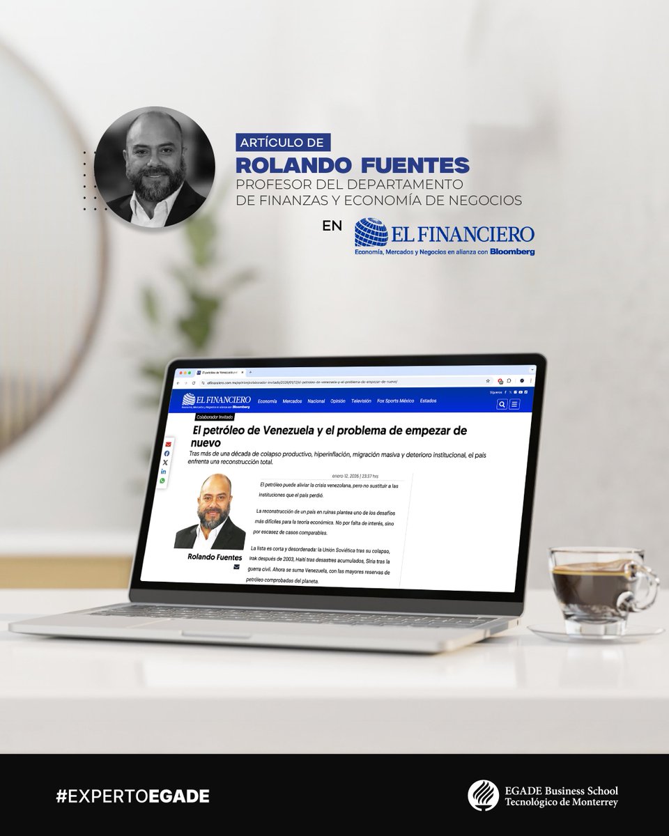 egade's tweet image. 🛢️ ¿Puede el petróleo reconstruir a Venezuela?

Rolando Fuentes, profesor #EGADE, analiza por qué la riqueza petrolera no basta sin instituciones sólidas tras años de colapso económico y deterioro institucional.

📖 #ExpertoEGADE en @ElFinanciero_Mx MTY: spr.ly/6015CI0BZ