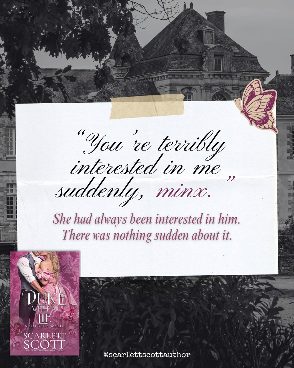 A sinfully hot tale of a feisty lady determined to win her brother's best friend and the wicked duke who has vowed to never fall in love... but can he resist her?

🩷 Duke with a Lie is available now in paperback, KU, and audio.

 #HistoricalRomance #RomanceReads