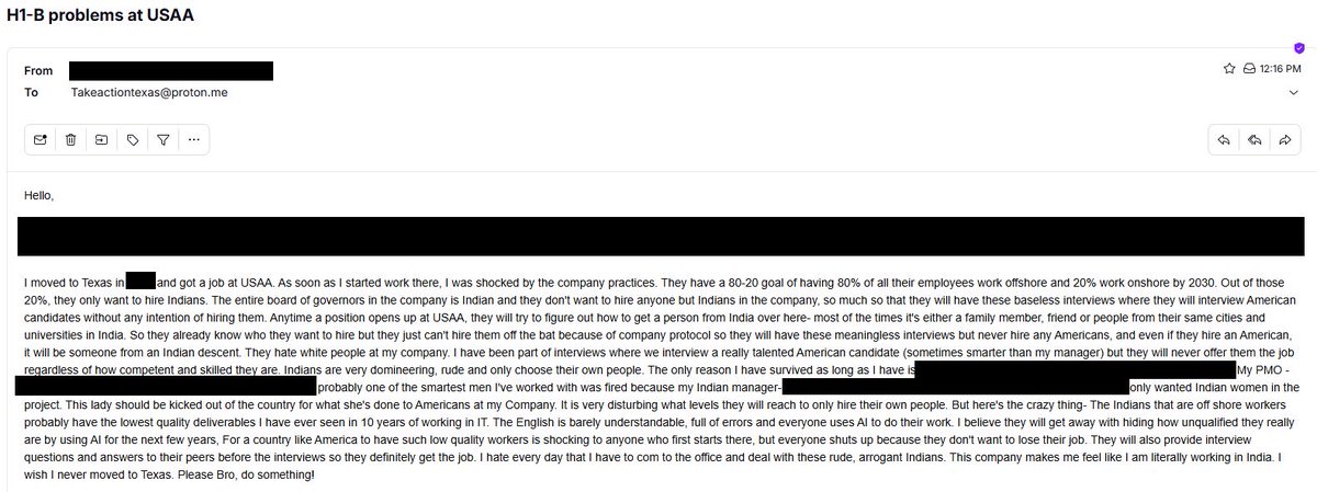 RedPillRabbit's tweet image. 🚨🚨 EXCLUSIVE: INSIDER - The USAA has an 80/20 goal by 2030 which means they want to OUTSOURCE 80% OFF ALL JOBS by 2030! They are stealing ALL American jobs and sending to India!

As a Veteran I am cancelling all USAA accounts.

Shoutout @TakeActionTX