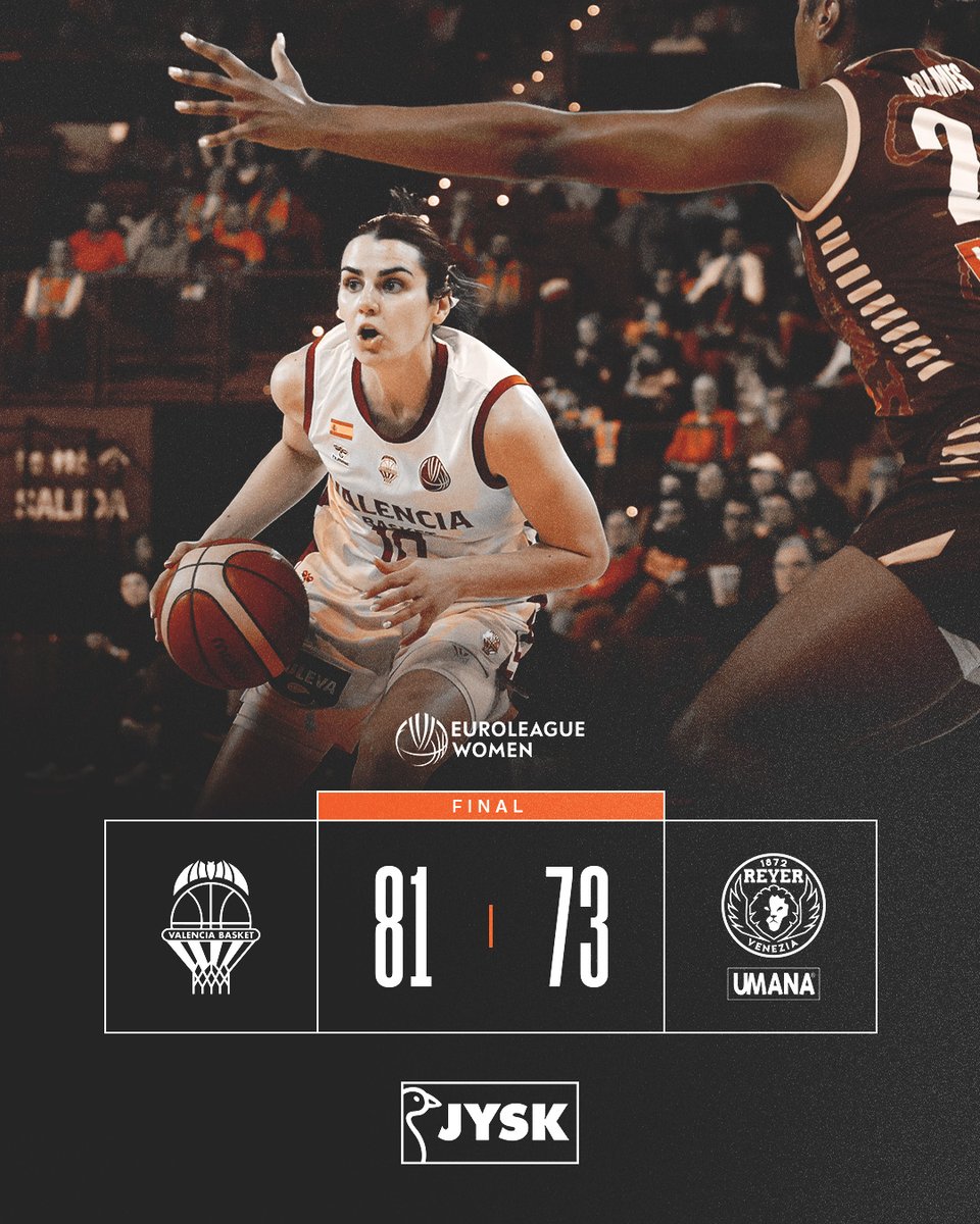VAMOOOOOOOOOOOS 🧡

VICTORIA IMPORTANTE EN CASA PARA SEGUIR SUMANDO EN #EuroLeagueWomen  🔥💪

🏆 J9 <a href="/EuroLeagueWomen/">EuroLeague Women</a>
🟠 <a href="/valenciabasket/">Valencia Basket Club</a> 81
🔴 <a href="/REYER1872/">Reyer Venezia</a> 73
🤝 <a href="/Maxcolchon/">Maxcolchon</a>