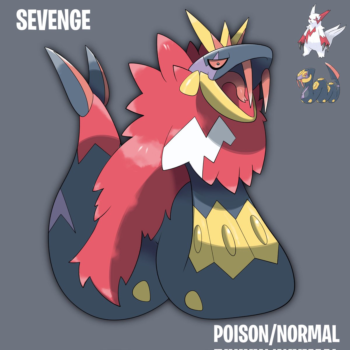 Fakemonforever2's tweet image. When you trade Seviper and Zangoose together they fight! And in each game they are the victor claiming their own evolution that uses motifs from the other! To learn more check out my latest video!