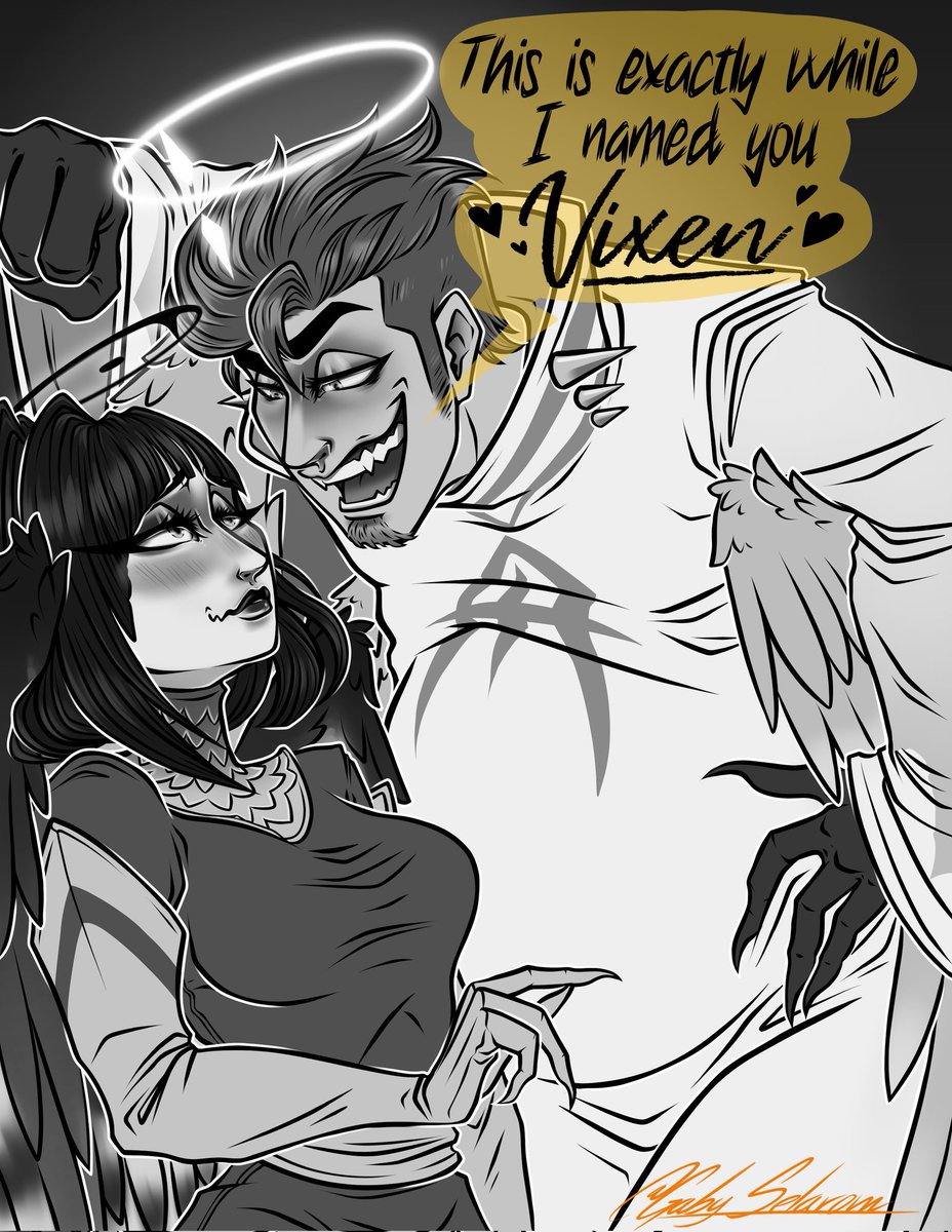 GabySelarom's tweet photo. ✨Vixen and Adam✨

Commi requested by @_SwampMonster_ 🖤✨ 🖤 

#myart #HazbinHotelAdam #HHOC https://t.co/4SFIVstw2c