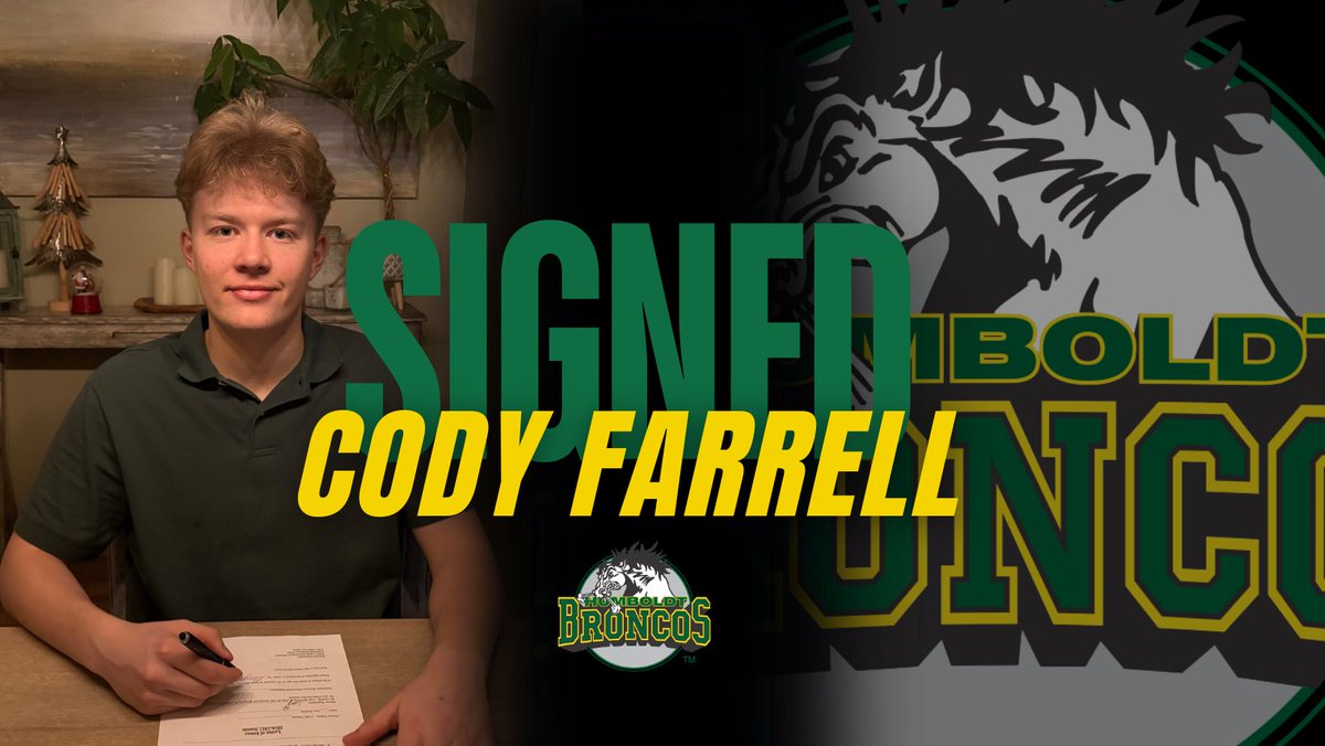 🚨 PLAYER SIGNING 🚨

The Humboldt Broncos are proud to announce we have signed Cody Farrell for the 2026/27 SJHL season.

Farrell is a 6’2” left-shot forward out of Winnipeg, MB and is coming off a big season with the Winnipeg Wild U18 AAA — bringing size, skill, and a natural