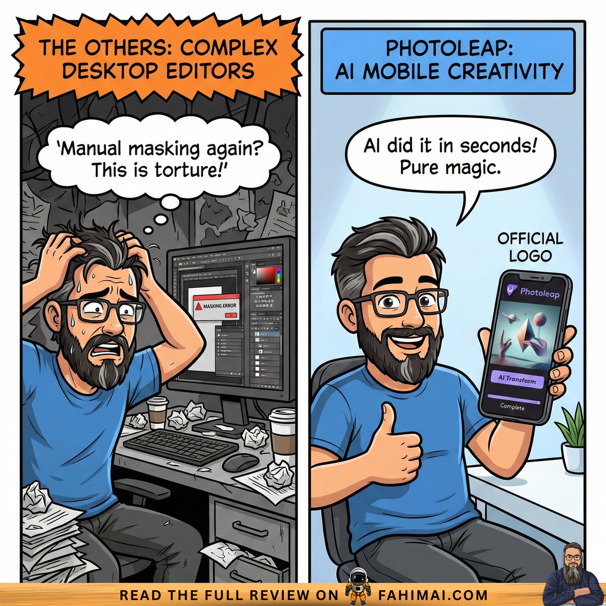 FahimAIreviews's tweet photo. This $4/month mobile app just replaced my entire creative stack.

I just tested Photoleap.

Shoot -> Transfer to PC -> Complex masking -> Export -> Transfer back. 

Snap -> AI Replace -> One-tap blend -> Post. https://t.co/bTmkCixhho