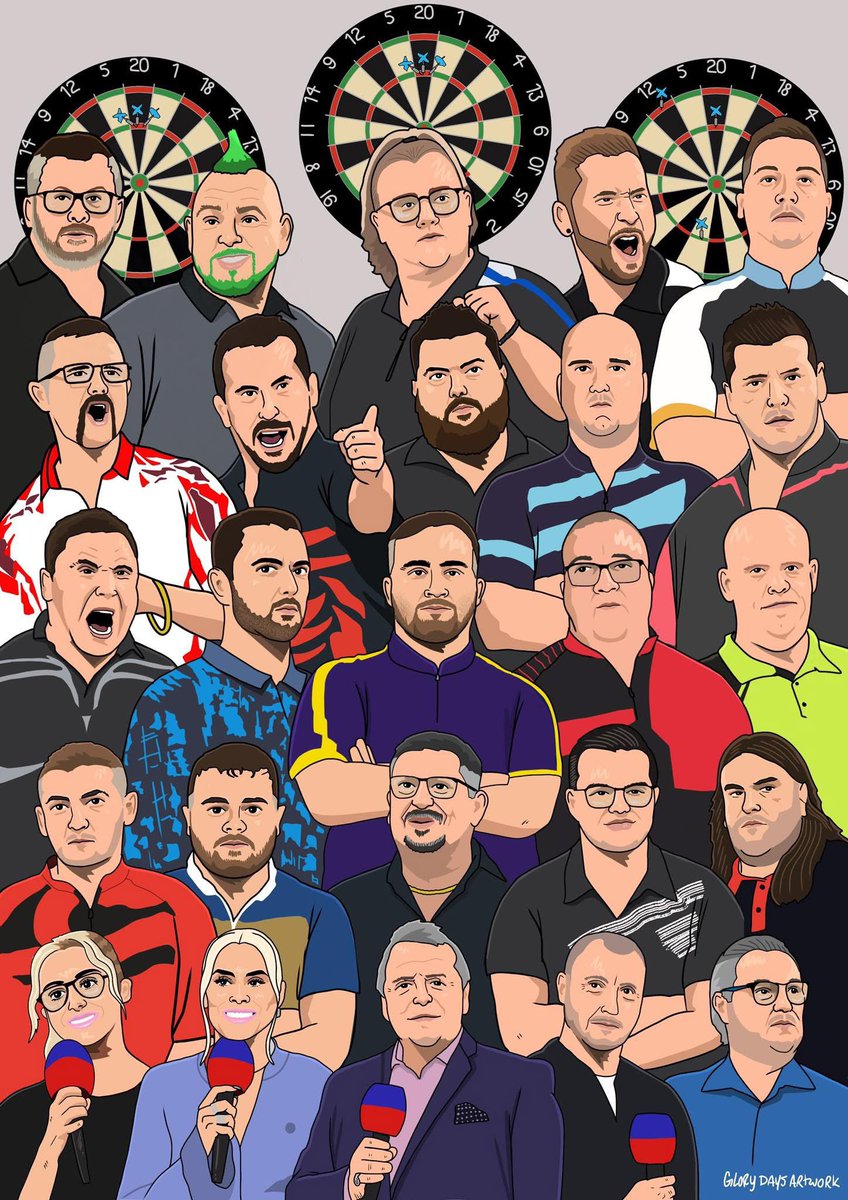 ArtworkDays's tweet photo. My latest drawing of the darts lads

It’s not A.i, it’s hand drawn by a real human (me) and it took bloody ages 

😁✍🏻🎯

#darts #realartwork 

@DamonHeta180 @MvG180 @NathanAspi @RobCross180  @LukeTheNuke180 @lukeh180 @GVV180 @JonnyClay9 @Gezzyprice 

#darts https://t.co/e7HcwYPXif