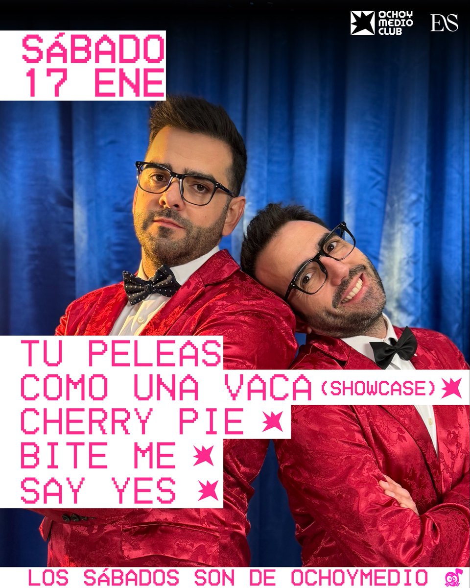 Este sábado PRIMER SHOWCASE DEL AÑO!! 💥🎤 <a href="/tupeleas/">Tu peleas como una vaca 🐮</a> se vienen al club a presentar “Ocho canciones para mandarte a la mierda” o lo que es lo mismo: su primer disco!! Además, antes y después tendremos a Cherry Pie, Say Yes y Bite Me 

🎫 Entradas: bit.ly/tw_ochoymedio_…