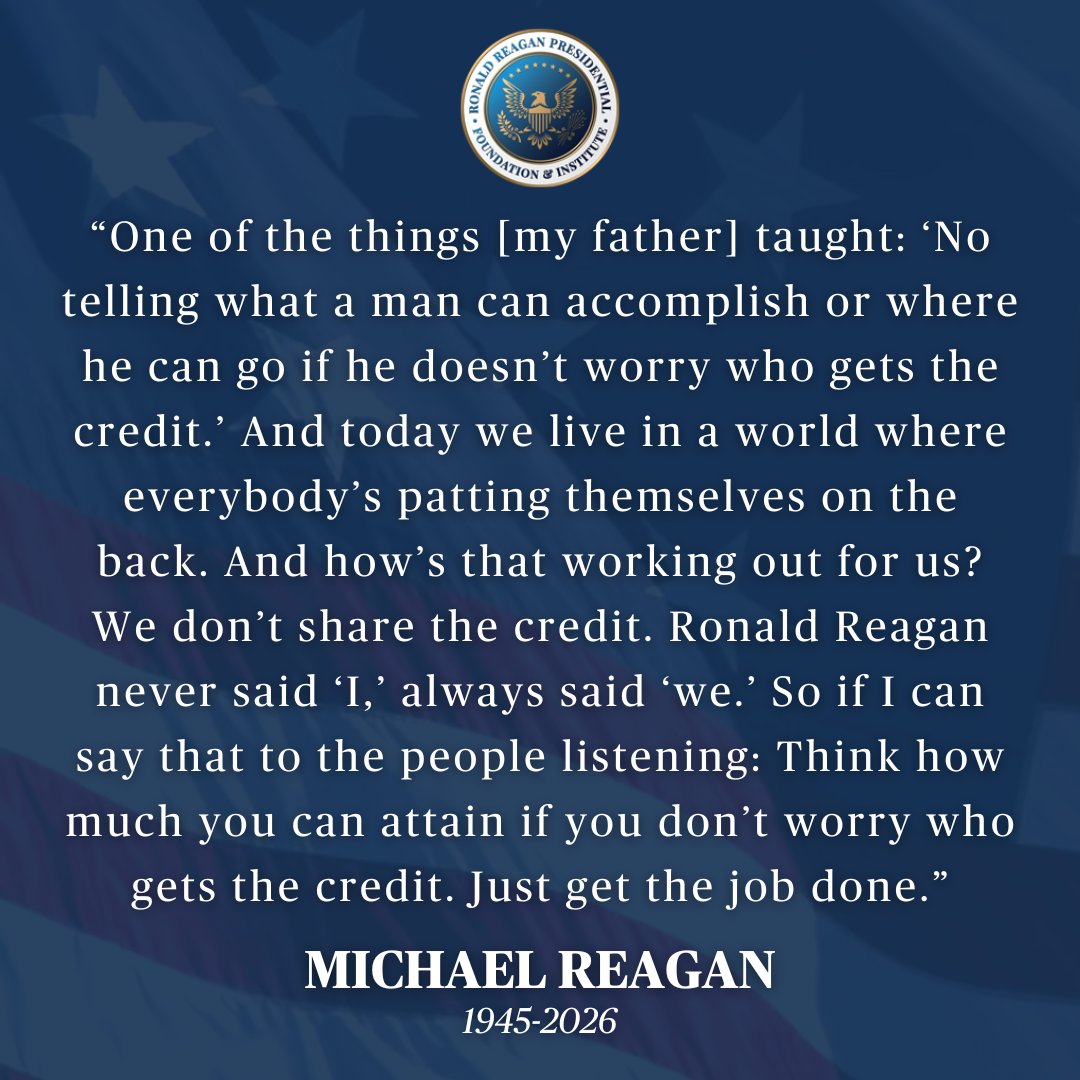 Michael Reagan (1945–2026) on the legacy of his father, President Ronald Reagan.